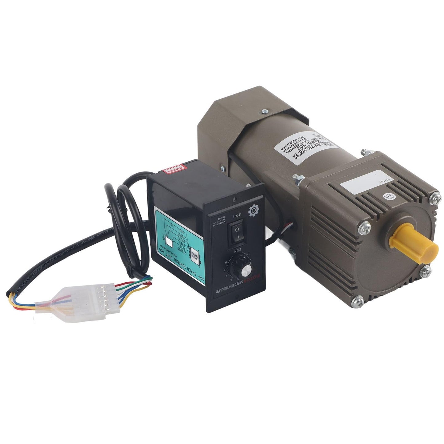 AC 220V 90W motor with adjustable speed. Continuously variable frequency converter motor with gear controller and bracket (10K).