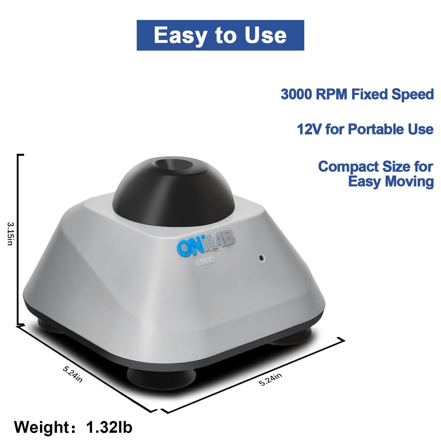 ONiLAB Mini Vortex Mixer with touch function, ideal for laboratory mixing of nail polish, lash adhesives, and acrylic paints. Features an aluminum casting base and includes 120 extra 7/32in mixing balls.