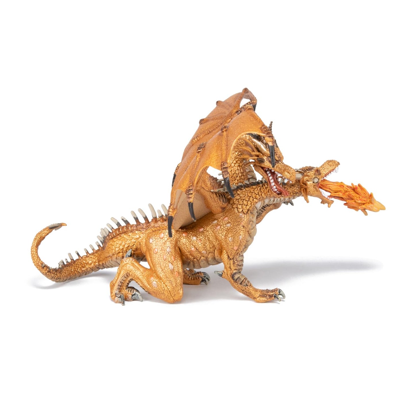 Papo 38938 Two-Headed Dragon, toy, gold, unisex kids, medium.