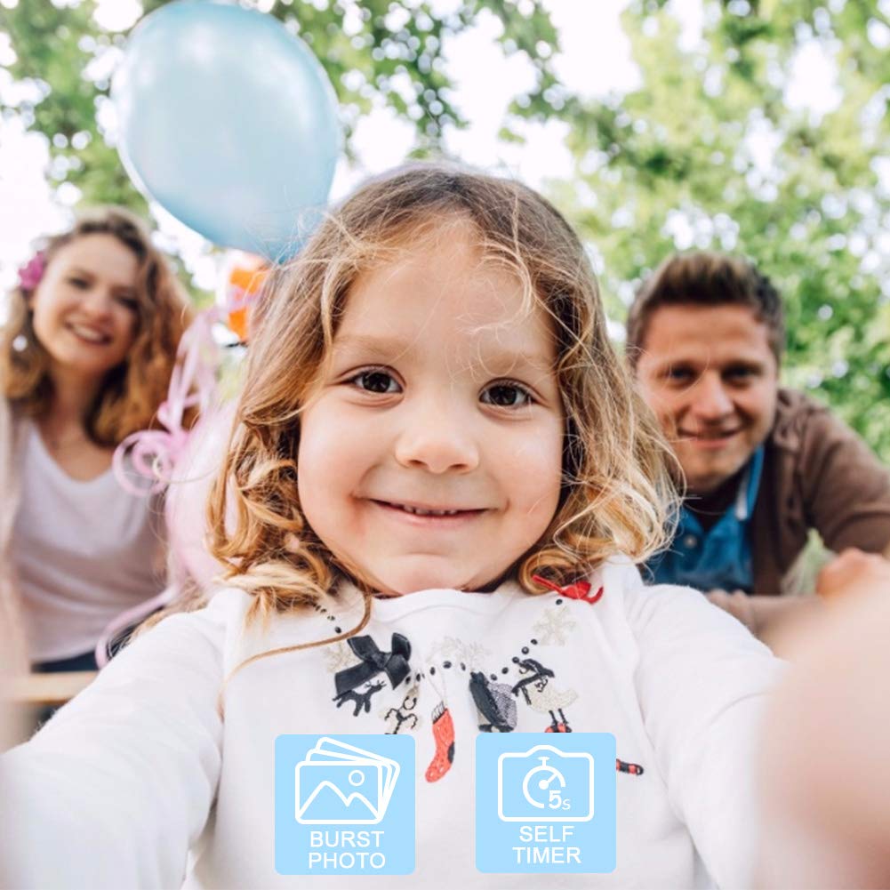 ITSHINY Kids Camera - Digital Camera with 3.5-inch Large Screen, 1080P HD 12MP, 32GB SD Card, USB Rechargeable, Selfie, for 3-10 Years, Blue