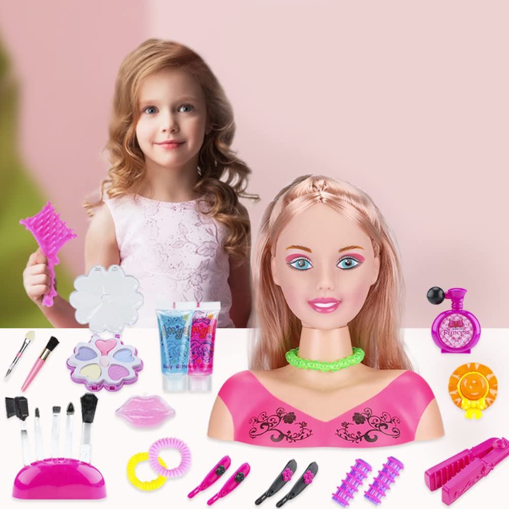 Hiraith dolls bust styling and makeup, 24/35 accessories, doll for styling and makeup, doll for makeup and styling, toy for girls 3 years and up