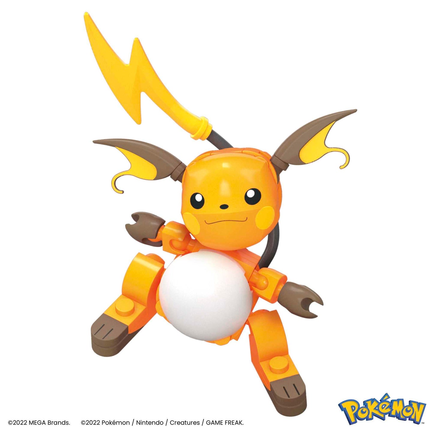Mega Brands POKÉMON Pikachu - Evolution set with Pichu, Pikachu, and Raichu, featuring themed environment and battle effect elements, for kids 6+. HKT23