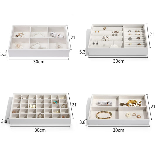 Vlando stackable jewelry trays jewelry box jewelry organizer jewelry storage - Large jewelry box women's jewelry display drawer insert for earring necklaces bracelet ring