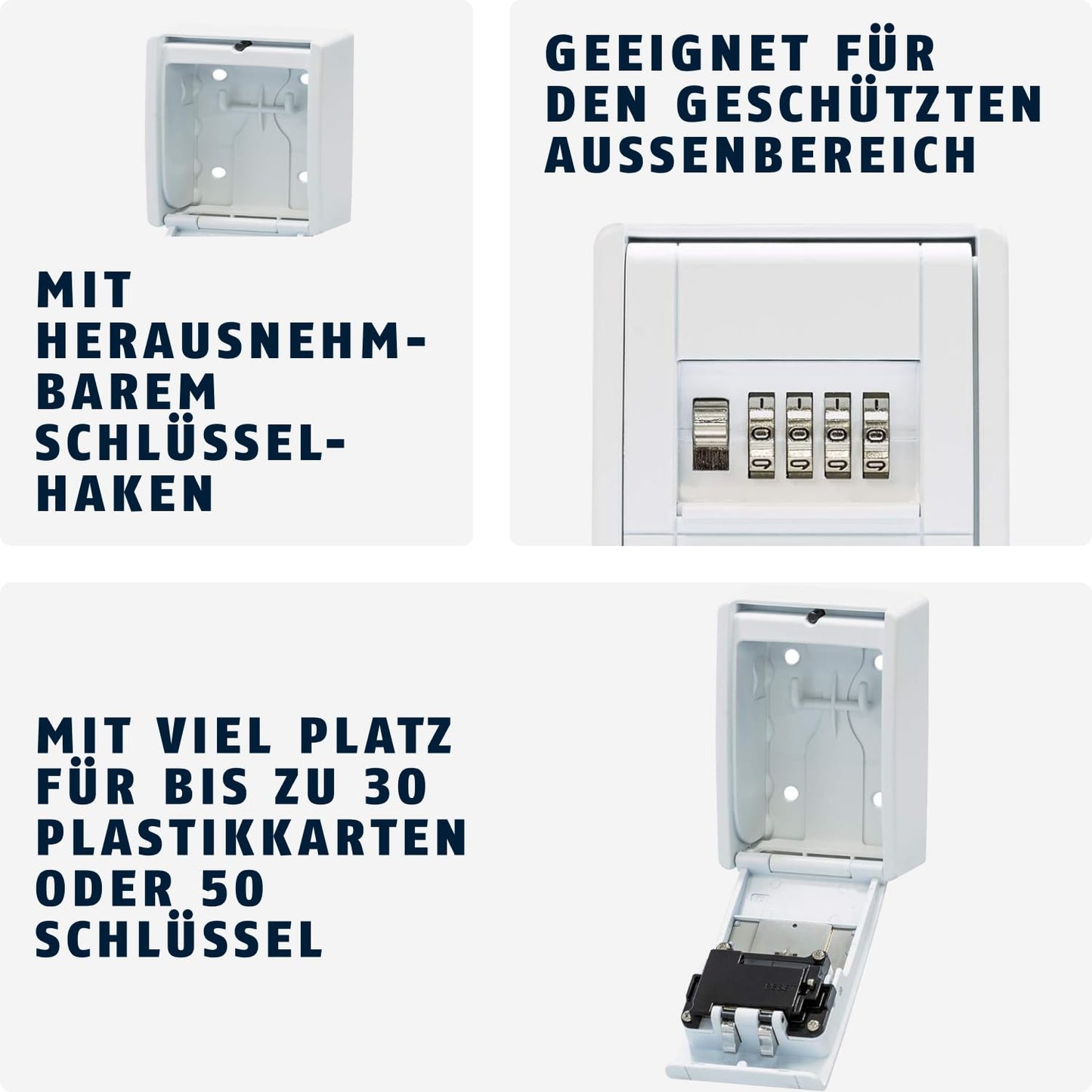 ABUS KeyGarage 787 - Wall-mounted key box - for keys or small valuables - White