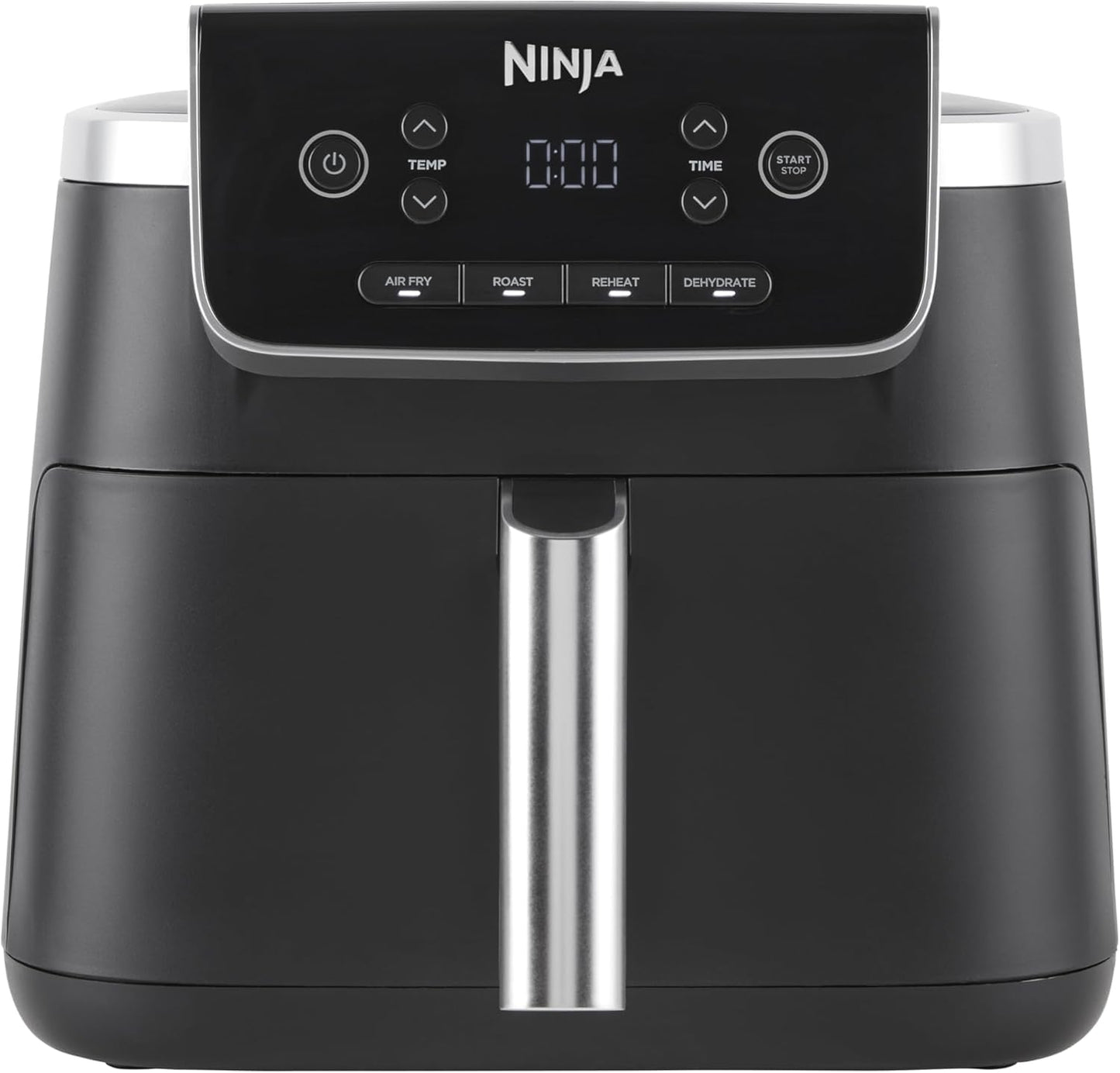 Ninja PRO Air Fryer, 4.7L, single-basket air fryer, 4-in-1, for 1-2 servings, digital, cook from frozen, non-stick drawer & crisper basket, black AF140EU.