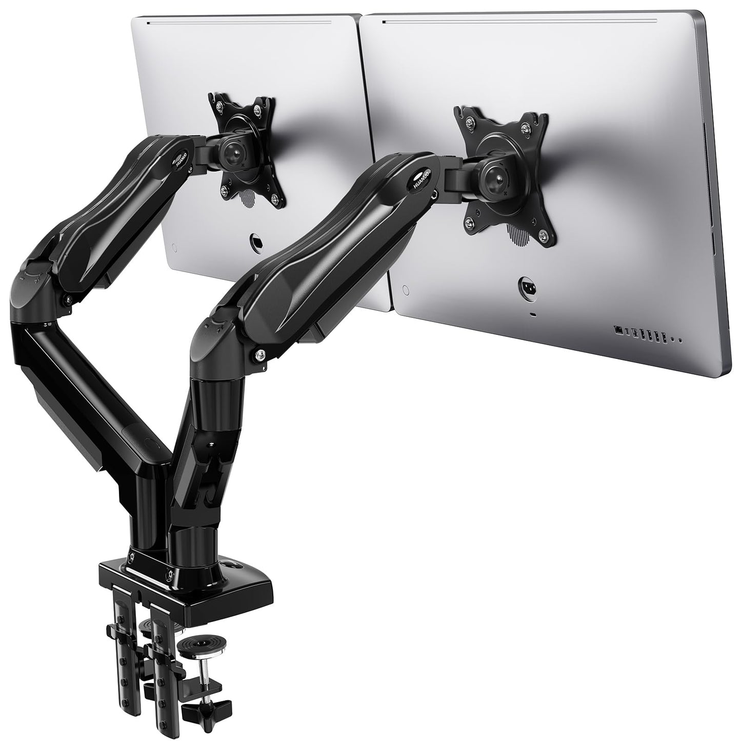 HUANUO Monitor Mount for 13 to 32 inch Screens, Dual Monitor Stand - 360° Rotation, 2 Mounting Options, VESA 75 & 100