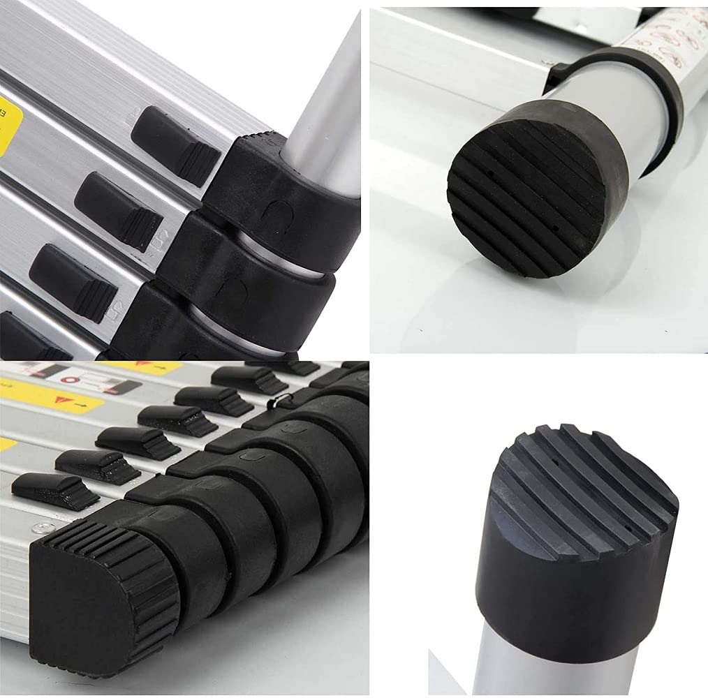5m multi-purpose ladder, telescopic ladder, foldable aluminum ladder, extendable, maximum load capacity 150 kg (2.5m + 2.5m)
