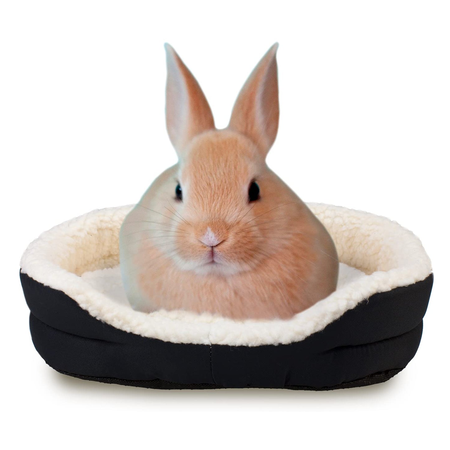 Arquivet plush rabbit cradle, soft and warm bed, hammock for rabbits and small mammals, Black, 40 x 24 x 12 cm.