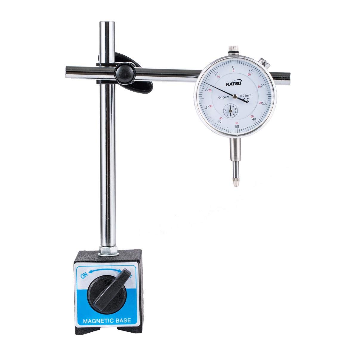 KATSU Tools Dial Indicator DTI 0-10mm with Magnetic Base 40111963