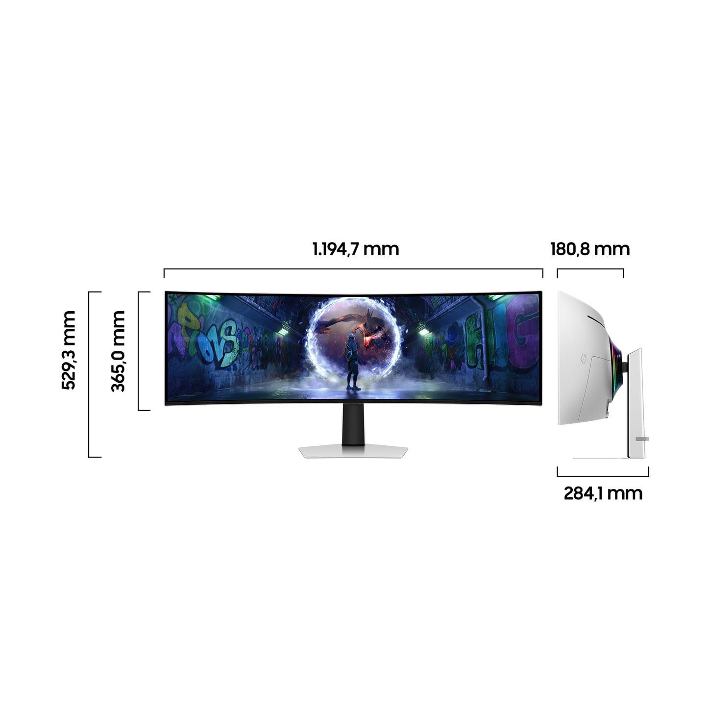 Samsung 49-inch Odyssey OLED G9 G93SD, DQHD (5120 x 1440), Gaming Monitor, PC screen, 240 Hz, OLED Glare Free, 0.03 ms response time, Gaming Hub, LS49DG934SUXEN