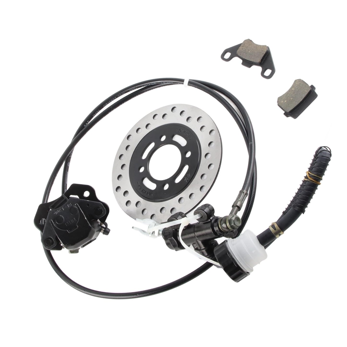 Aramox Hydraulic Disc Brake Kit, Disc Brake Kit Metal Brake Pad-Disc Rotor for 50 110 125 150 200 250 Dirt Bike Quad ATV Go Kart