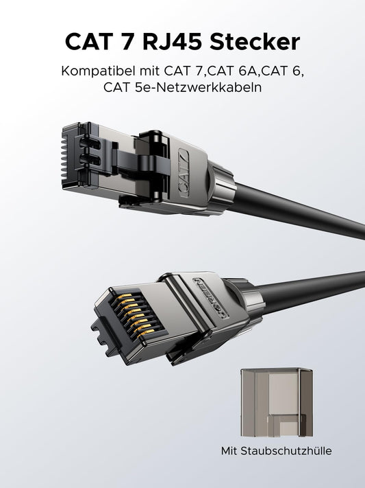 UGREEN CAT 7 RJ45 connector network plug 10Gbps for LAN cable solid cable tool-free AWG 22-24 support POE fully shielded STP 50μ gold-plated contacts (4 pieces)