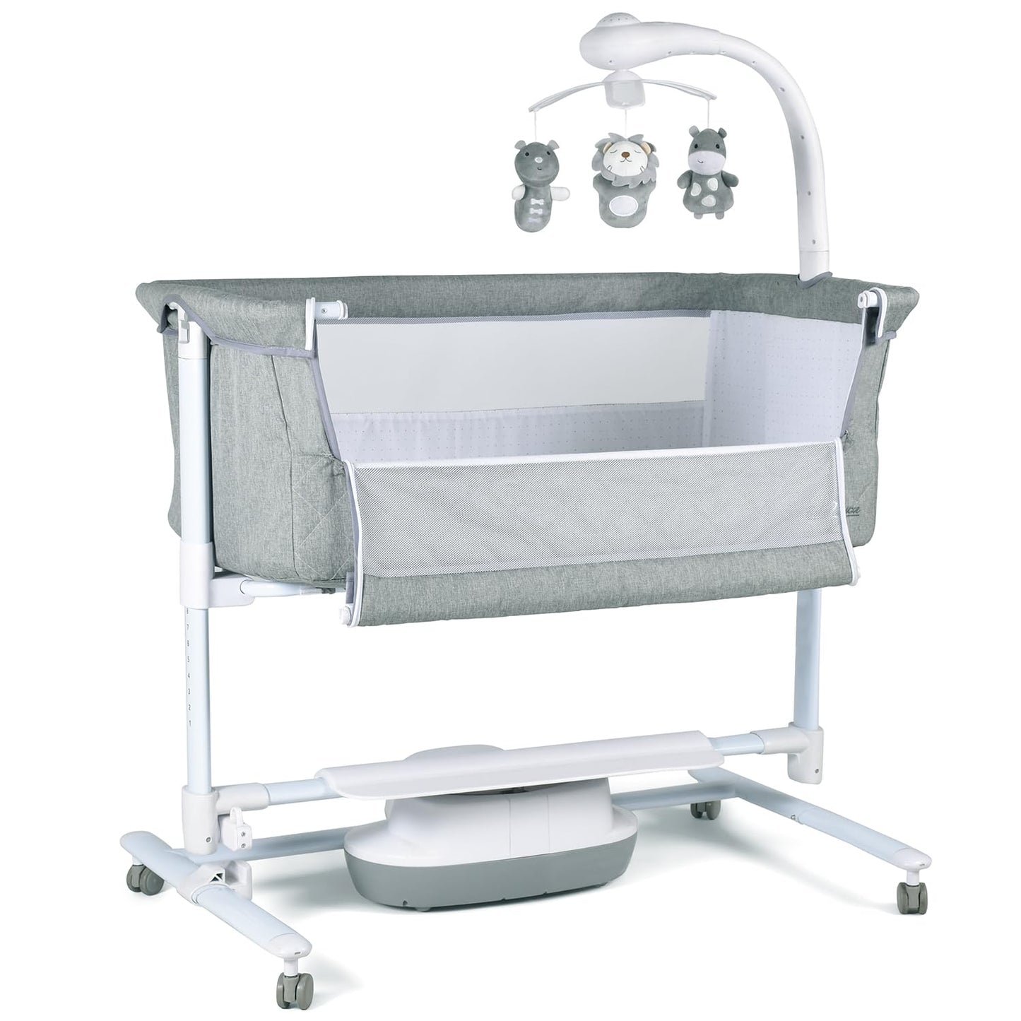 Dream Deluxe: Baby crib, electric, with automatic rocking, White