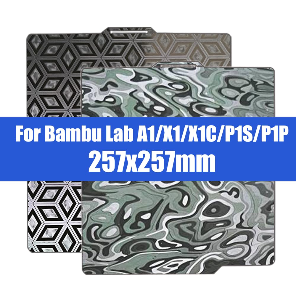 JUUPINE bamboo board Xiangyun + Crystal plate for Bambu lab a1 X1C X1 X1E P1P P1S, 257 x 257 mm carbon plate for bambulab filament