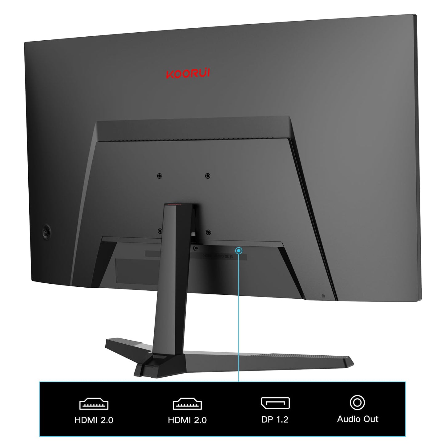 KOORUI 24-inch Curved Gaming Monitor, 1ms 180Hz FHD PC Screen 1500R, Adaptive Sync VESA 100x100mm HDMI 2.0/DP 1.2, Black 24E6CA