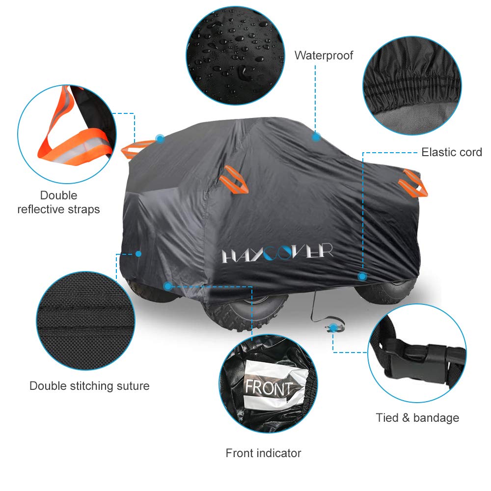 Quad ATV Plane HAYCOVER vehicle cover ATV protective cover 210D reversible fabric winterproof dust rain UV protection black with silver 256 x 110 x 120 cm