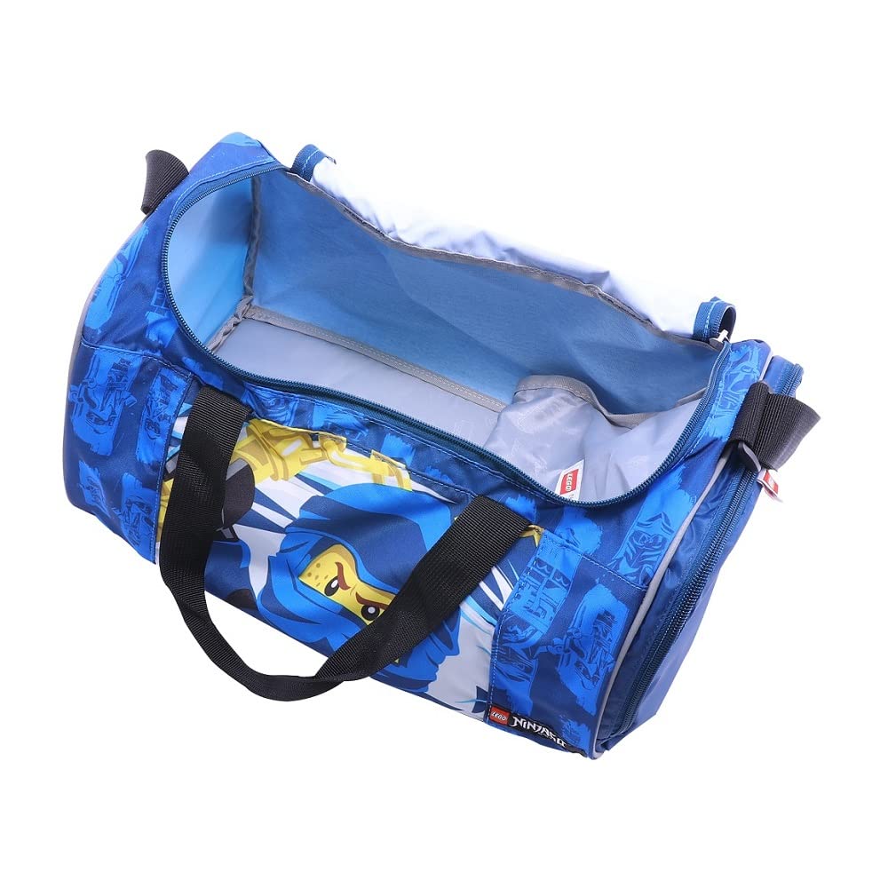 Familando Lego Ninjago backpack set 5 pieces. Easy school bag Jay with filled pencil case, gym bag, rain cover, and large sports bag Blue Ninja Jay.