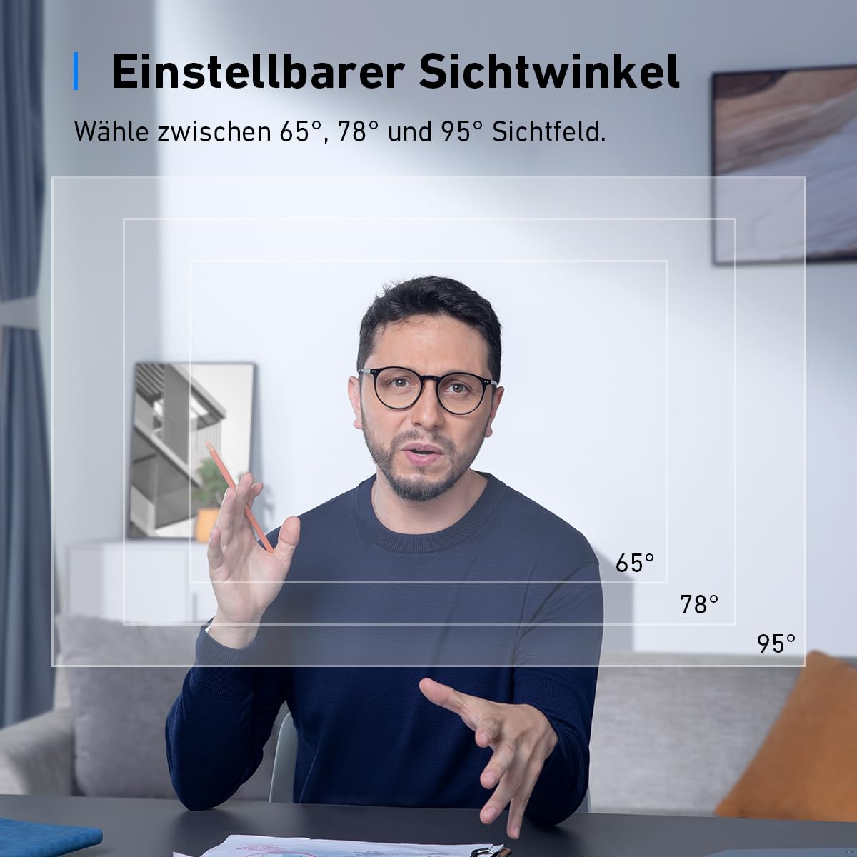 AnchorWork C310 Webcam, 4K Webcam, 12MP, 1080p@60FPS HDR, AI autofocus, AI framing, AI noise-canceling mics, privacy cover & adjustable FOV, for video chat & livestreams.