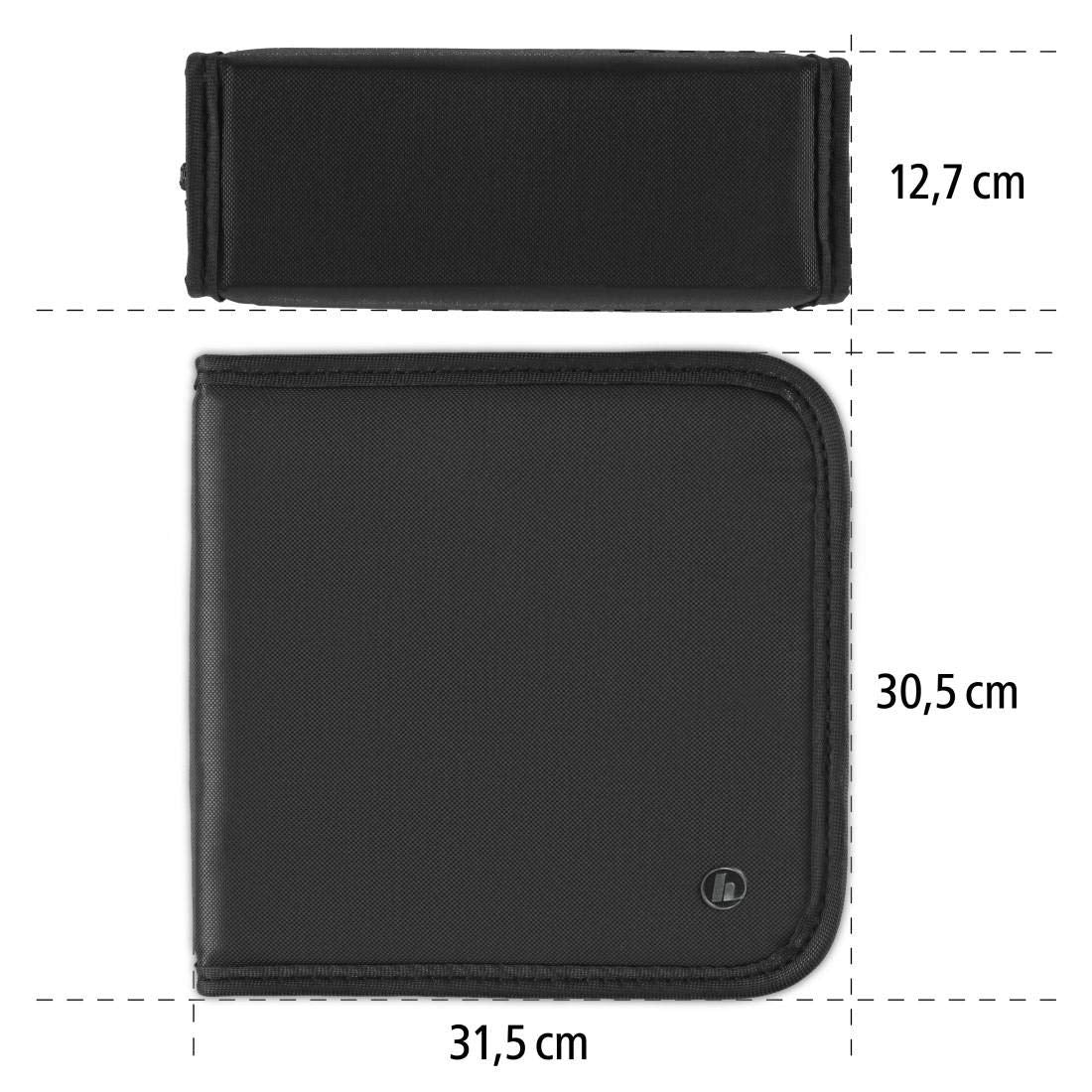 Hama CD case with cleaning cloth for 304 discs/CD/DVD/Blu-ray (folder for storage, space-saving for office, living room, and home, transport cases) Black
