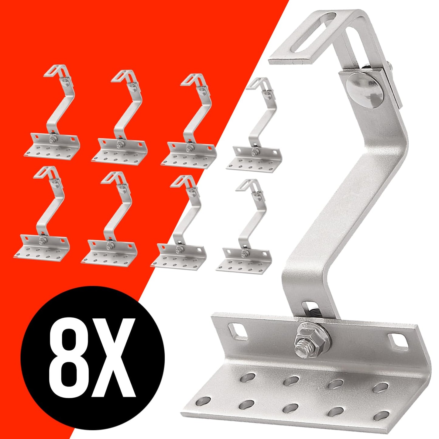 8x roof hooks 115mm photovoltaic solar modules PV tile roof mount