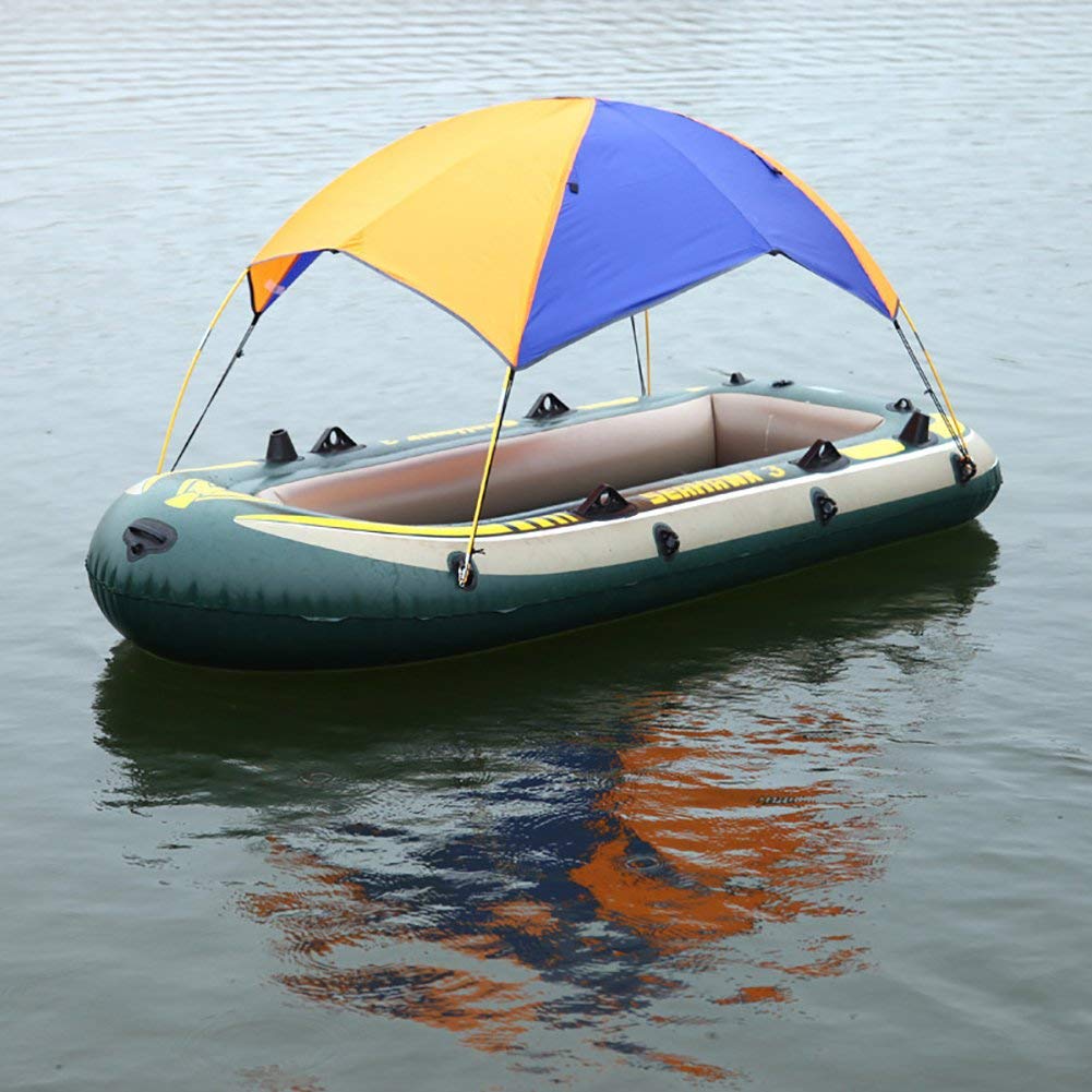 Floating inflatable boat canopy inflatable sun umbrella boat/sailboat canopy top cover fishing tent (navy blue) for 4-5 people.