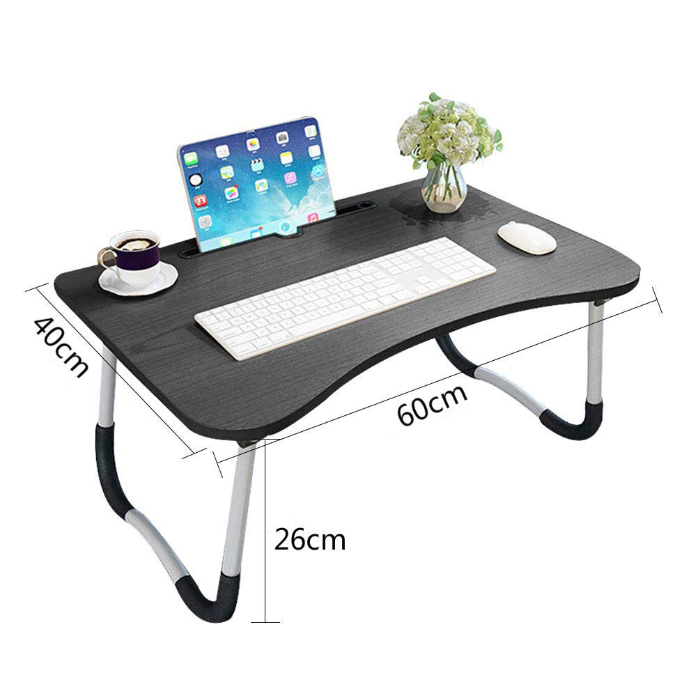 Adjustable laptop bed table Lap Standing Desk for bed and sofa Laptop Lap Desk Folding Breakfast Serving Tray Notebook Stand Reading Holder for couch floor Kids (60 x 40 cm)