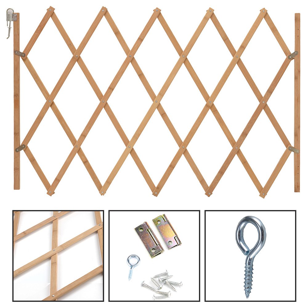 AllRight Dog barrier gate Dog gate Pet gate Staircase safety gate Wooden Mounting hardware 75 x 105 cm