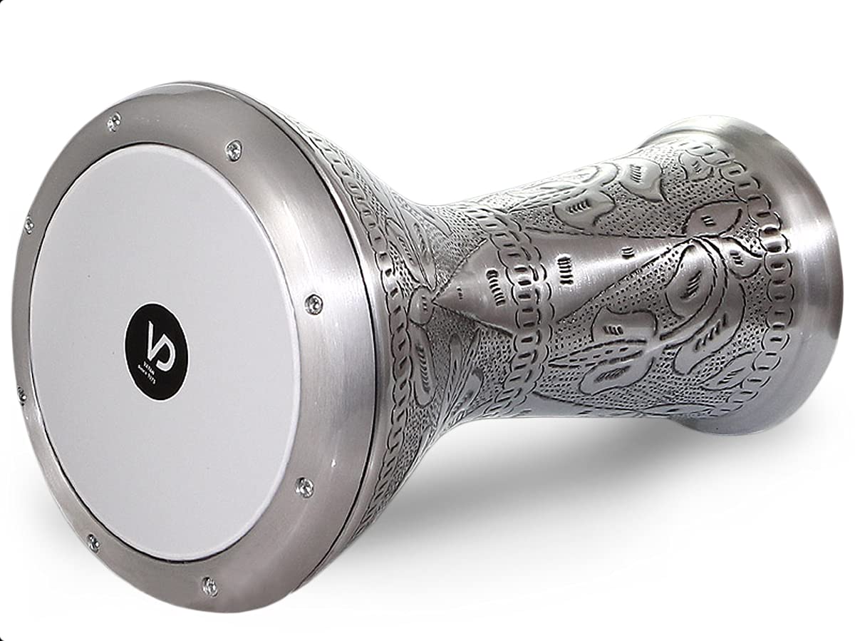 Oriental professional belly dance darbuka drum percussion, hand-hammered from cast aluminum.