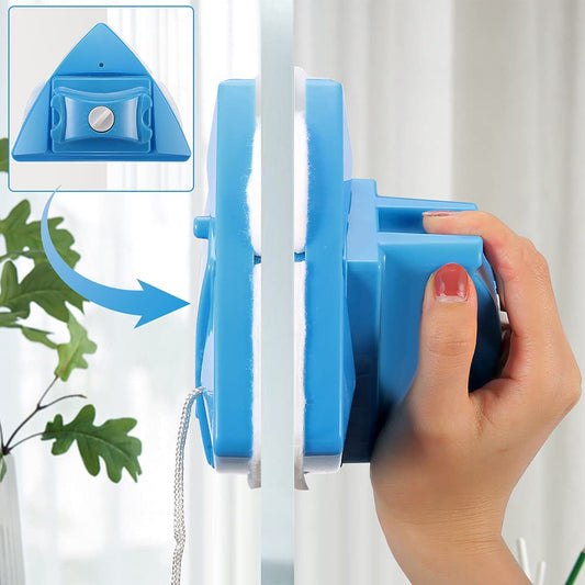 InLoveArts Magnetic Window Cleaner Double-sided Window Cleaner 5 Files Glass Wiper for Windows for Double Glazed High-rise Windows with a Thickness of 4 to 28mm (Blue)