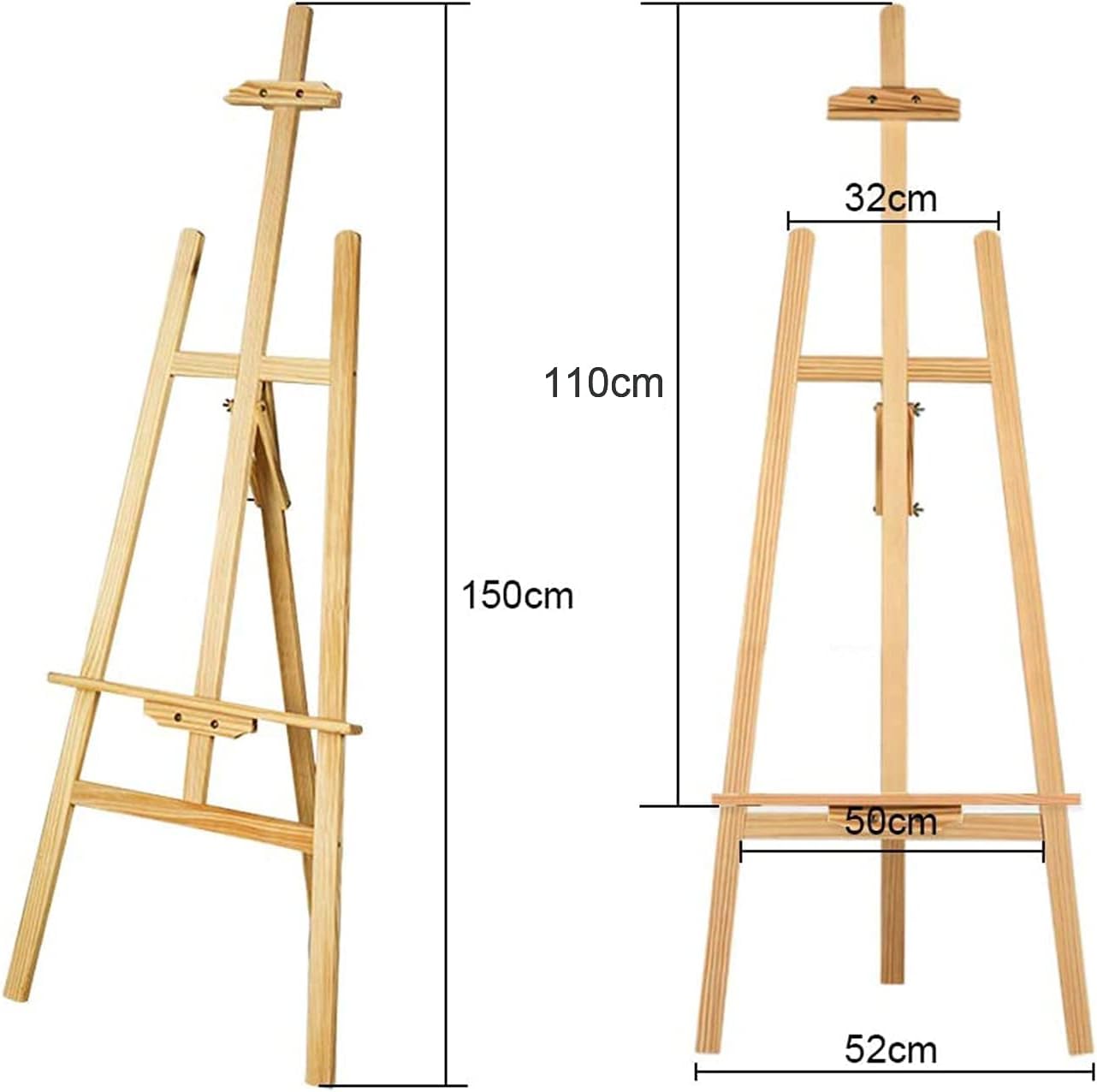MorNon 2pcs Wood Easel Large Studio Easel Adjustable Tripod Easel Field Easel Wooden Easel Canvas Stand for Kids and Adults