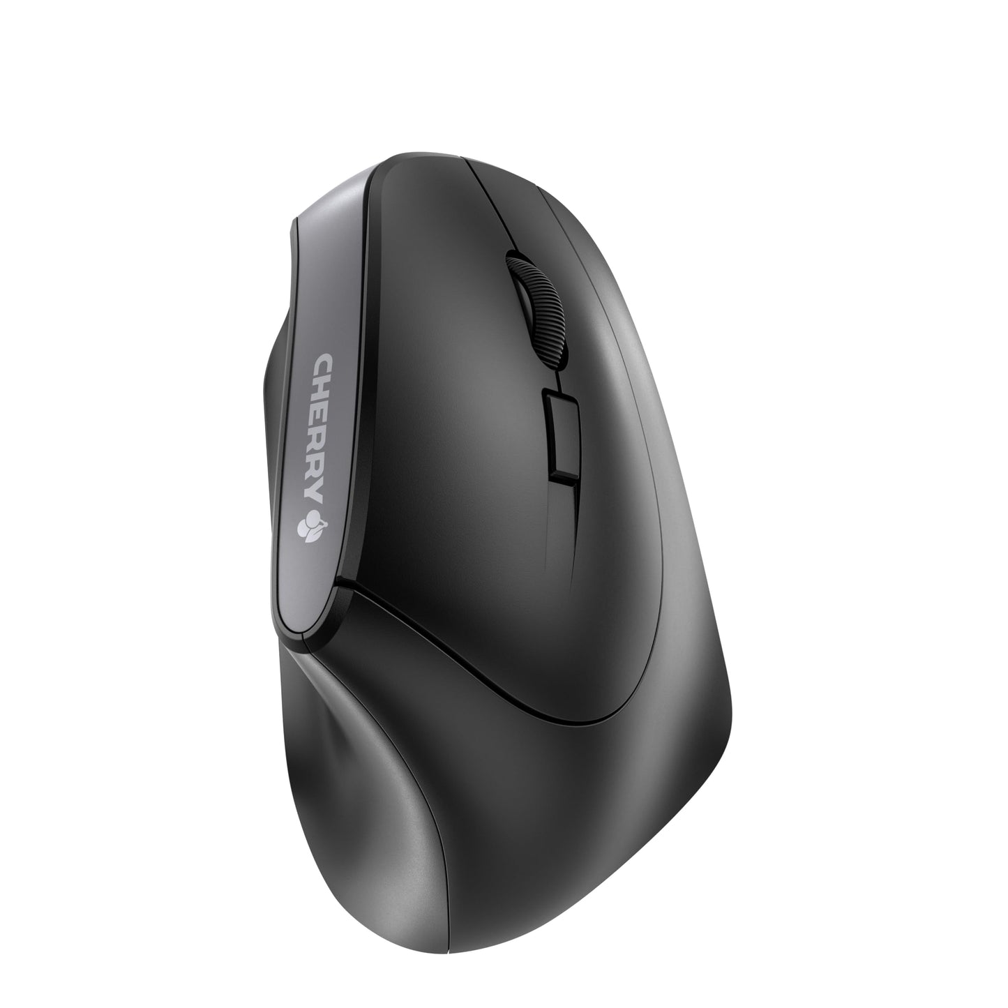 CHERRY MW 4500, ergonomic vertical mouse for right-handers, wireless (2.4 GHz), 3-level adjustable resolution up to 1200 dpi, battery-operated, black.