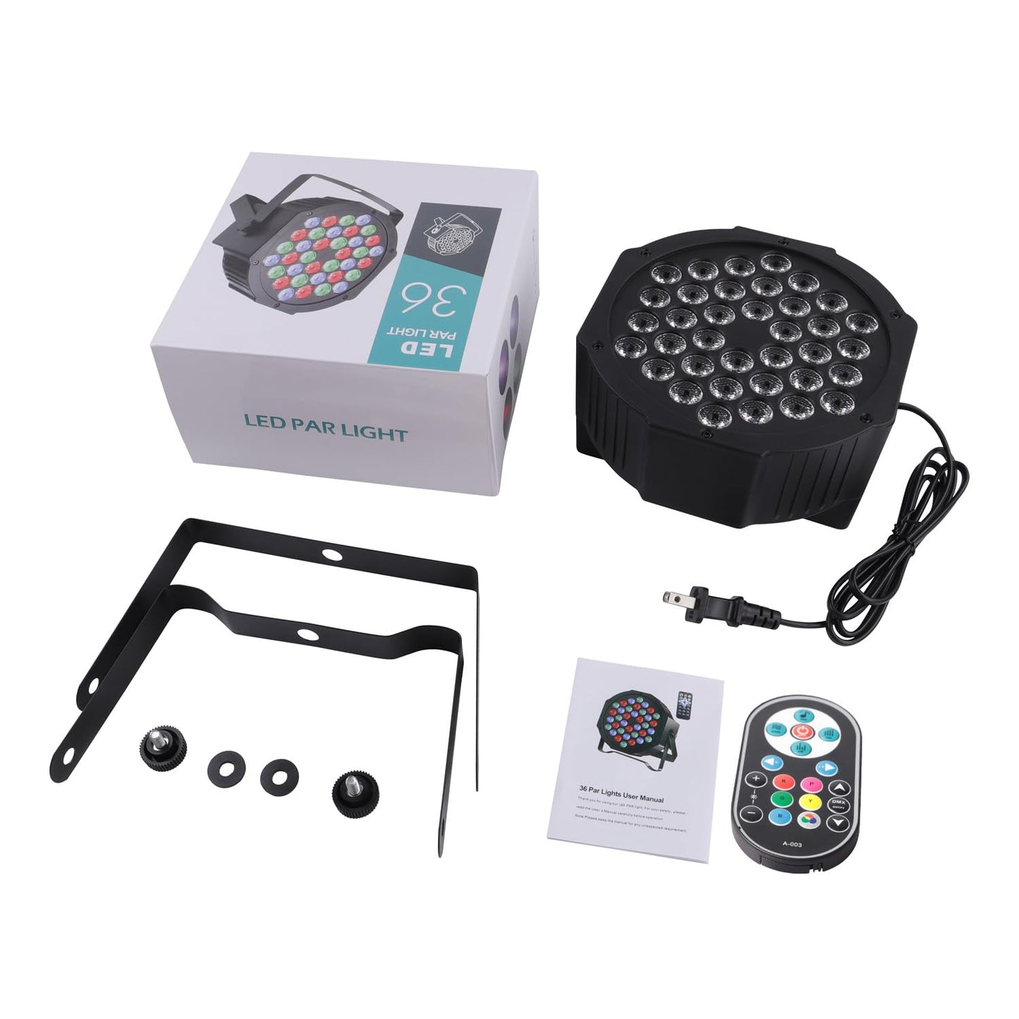 8 pieces LED par light 36 RGB disco light with remote control DMX512 stage lights Auto/Sound/Master-slave DJ light for party bar band concert Halloween Christmas wedding