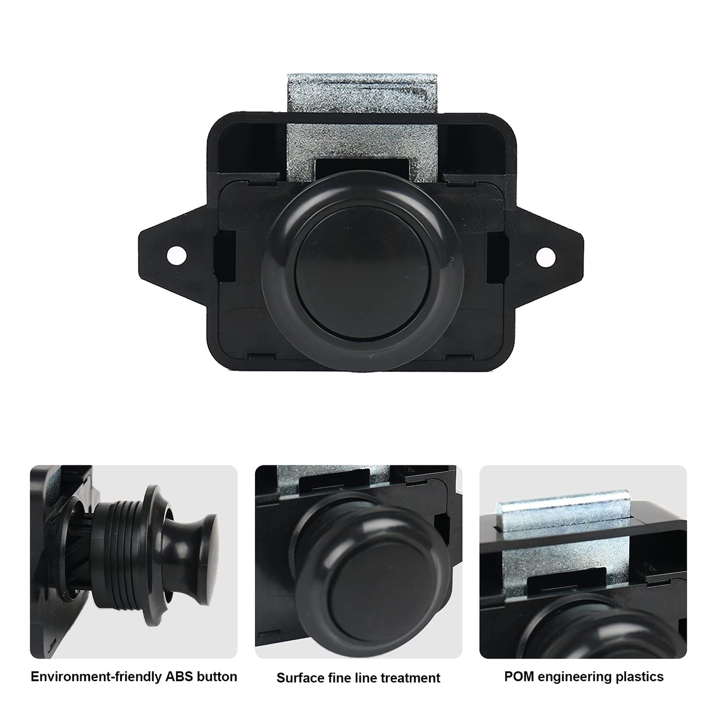 10 pieces Push Button Catch Door Lock for RV Cabinet, Large Cabinet Lock Catch Cupboard Door Lock Furniture Lock Button Catch Lock for Motorhome Caravan Van RV Camper (Black)