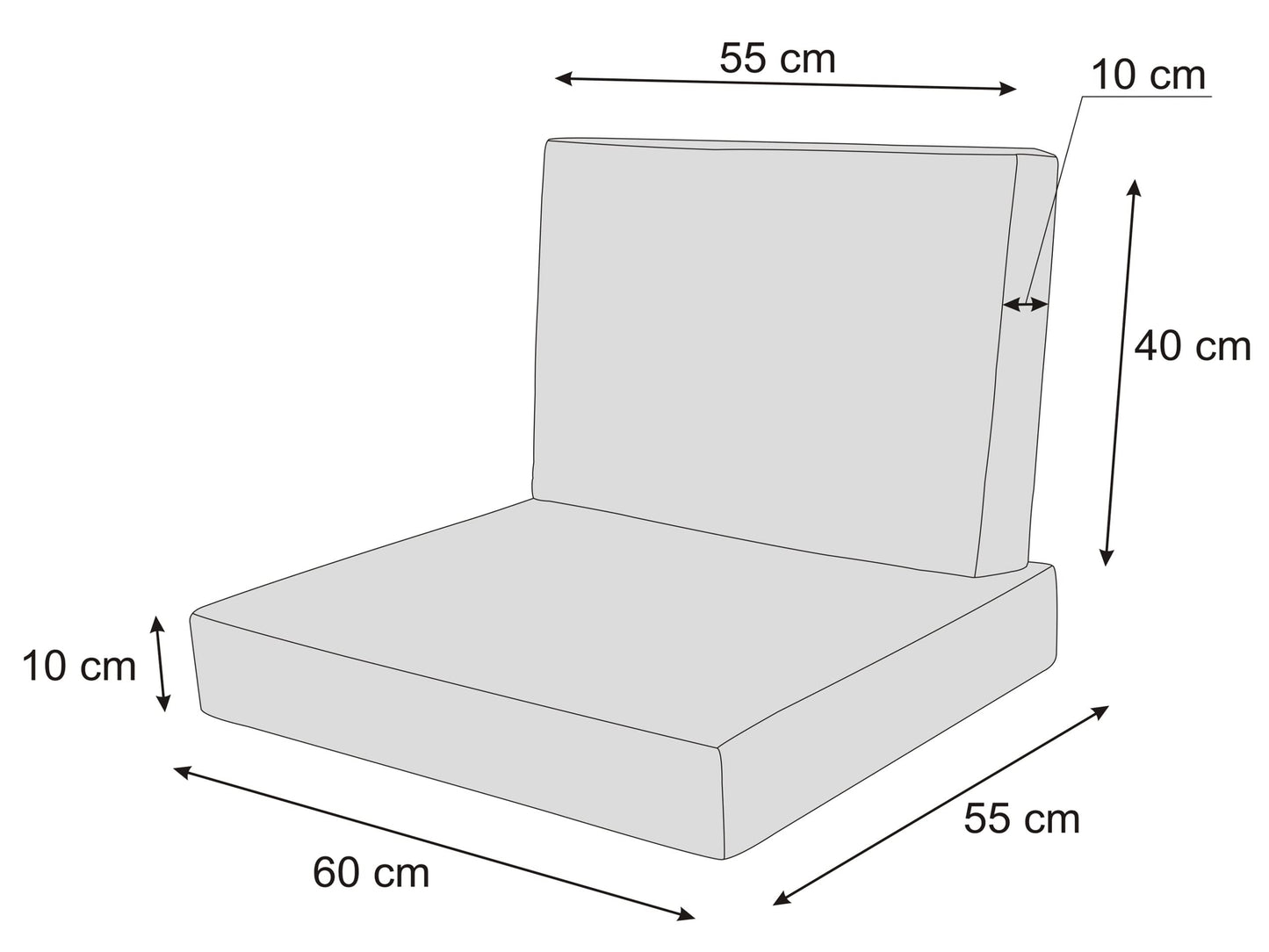 Bjird garden cushion seat pad for garden furniture, rattan, garden cushion cushion pads on rattan furniture, cushions for rattan chairs - Cappuccino - 60x550x8 cm