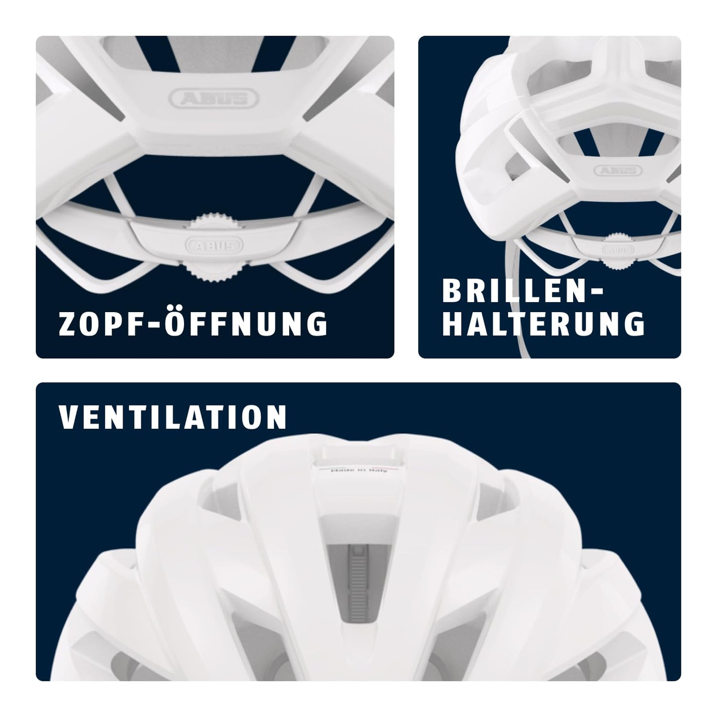 ABUS road bike helmet StormChaser ACE - Lightweight cycling helmet for road racing, gravel bike tours and cyclocross - for men and women - size M, Pure White