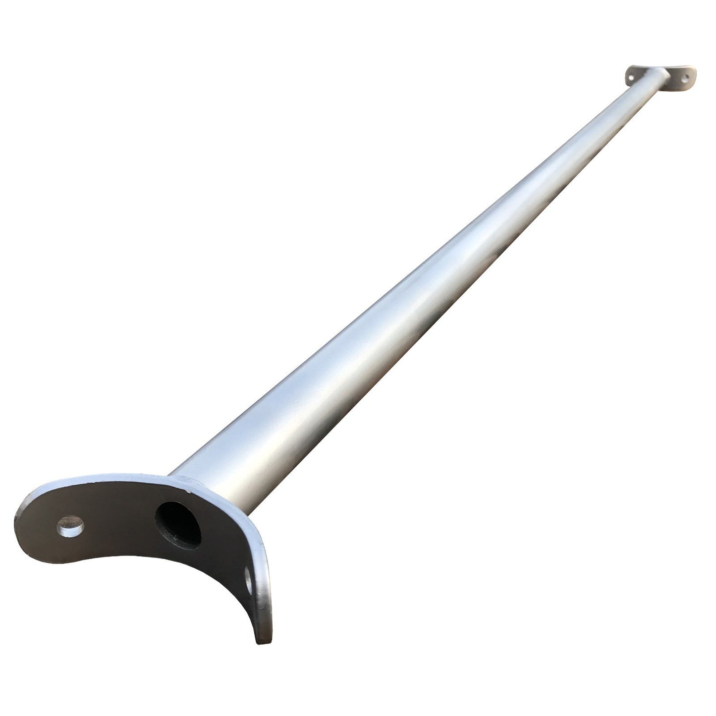 Metal powder coated round wood bar, 120cm, gray.