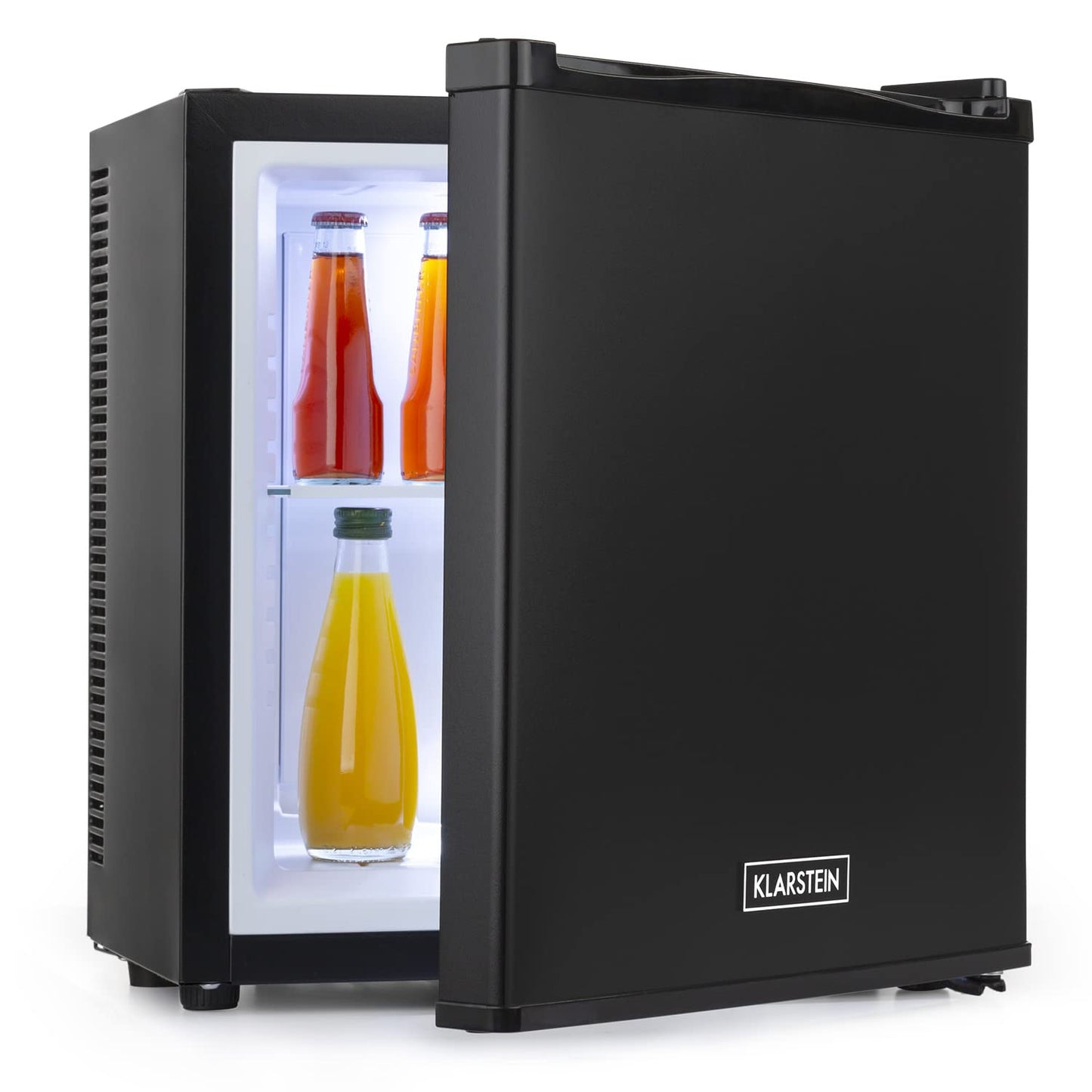 Klarstein mini fridge for rooms, 13L mini fridge for drinks & cosmetics, small minibar, fridge small & quiet, adjustable shelf, small skincare fridge 5-15°C