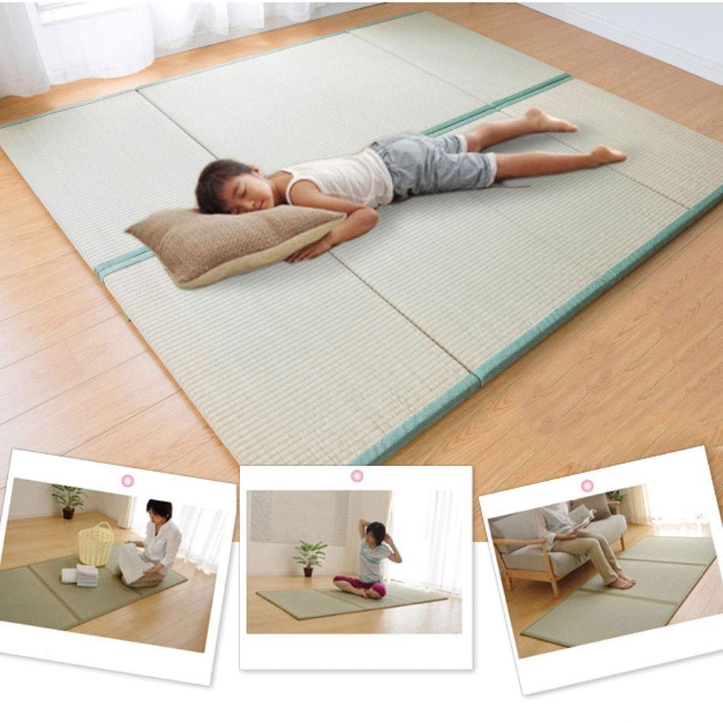 Japanese traditional Tatami mat/Futon mattress, firm and comfortable/natural grass/foldable, easily collapsible, ideal for bed, meditation, yoga, zen room/Japanese tea room, 3.5 cm thick.
