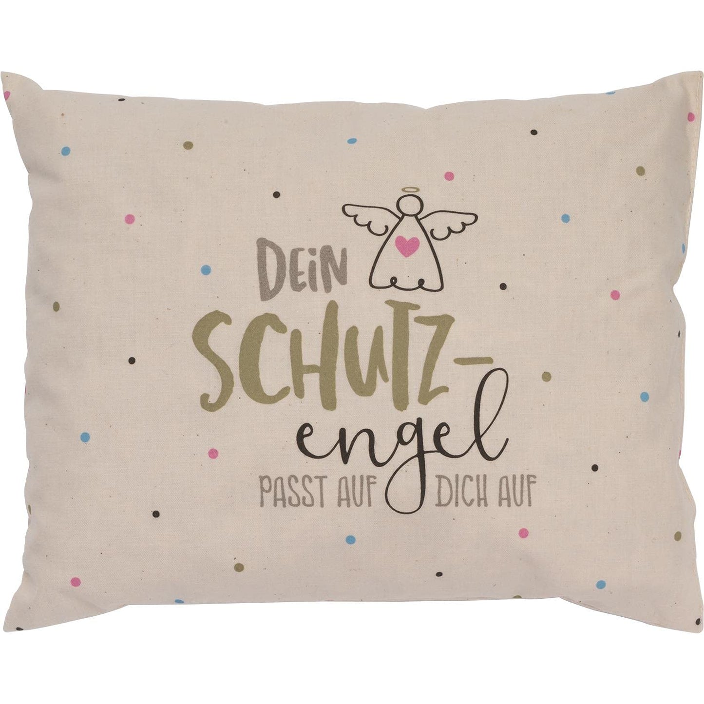 Greetings & Co Swiss Pine Pillow Guardian Angel: Swiss pine pillow with reversible motif, handcrafted sustainably, 24 cm x 18.5 cm
