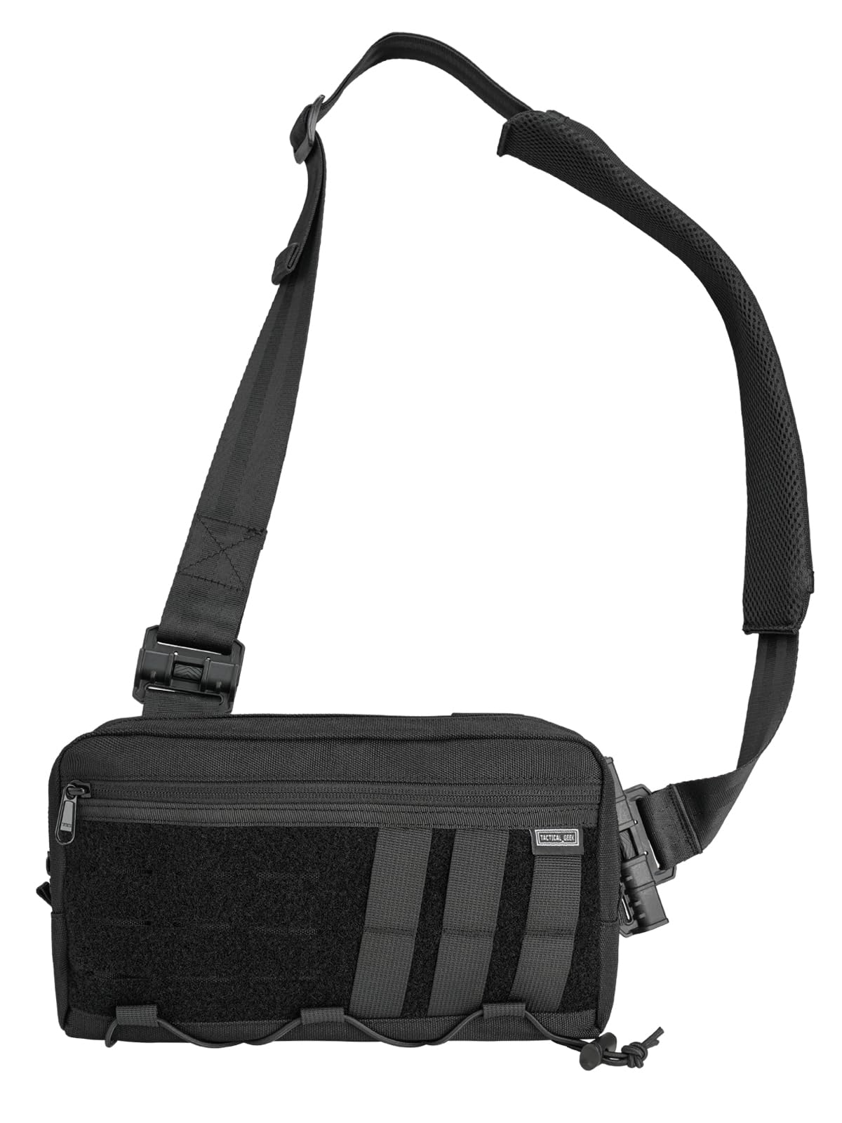 TACTICAL_GEEK Cache L3C EDC Sling Bag Chest Crossbody Bag, 1000D OXFORD CLOTH Shoulder Bag, Waist Bag Shoulder Bag Chest Bag with Adjustable Shoulder Strap for Travel School Hiking, Black