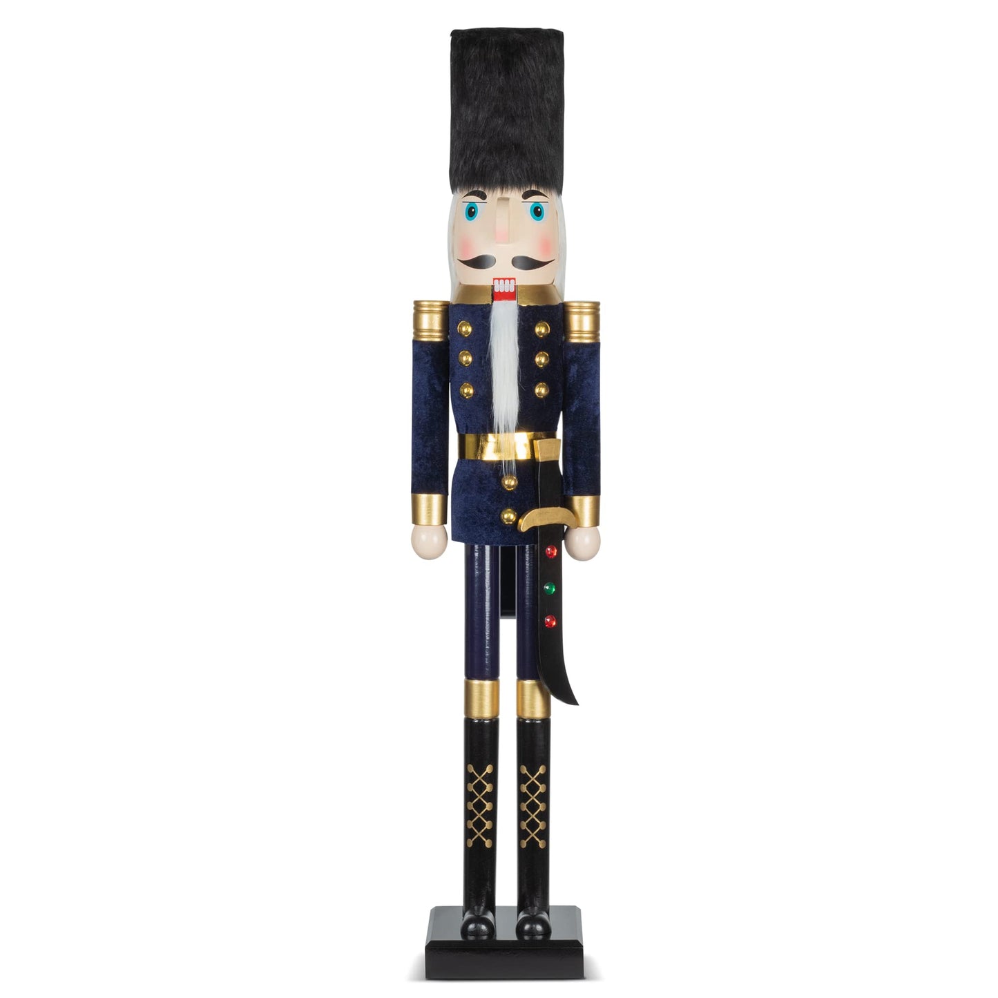 AI Store 120 cm Christmas Nutcracker Life Size Large XXL Wooden Nutcracker Figure Christmas Decoration (Blue Soldier)