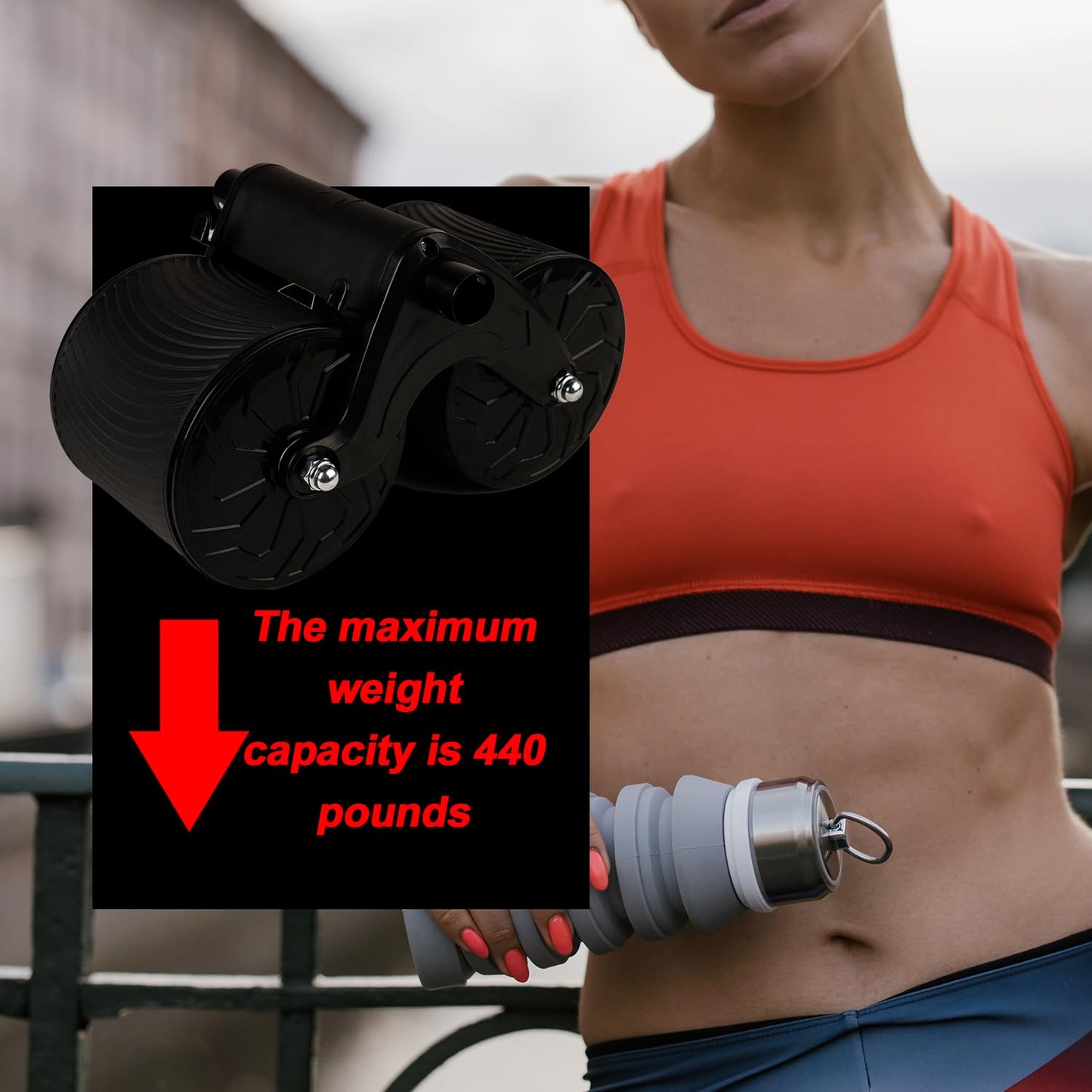 Tofern Automatic Rebound Ab Roller New Ab Wheel Ab Trainer with Elbow Support, Ab Wheel with Automatic Rebound, Abdominal Trainer with Knee Pad for Men and Women