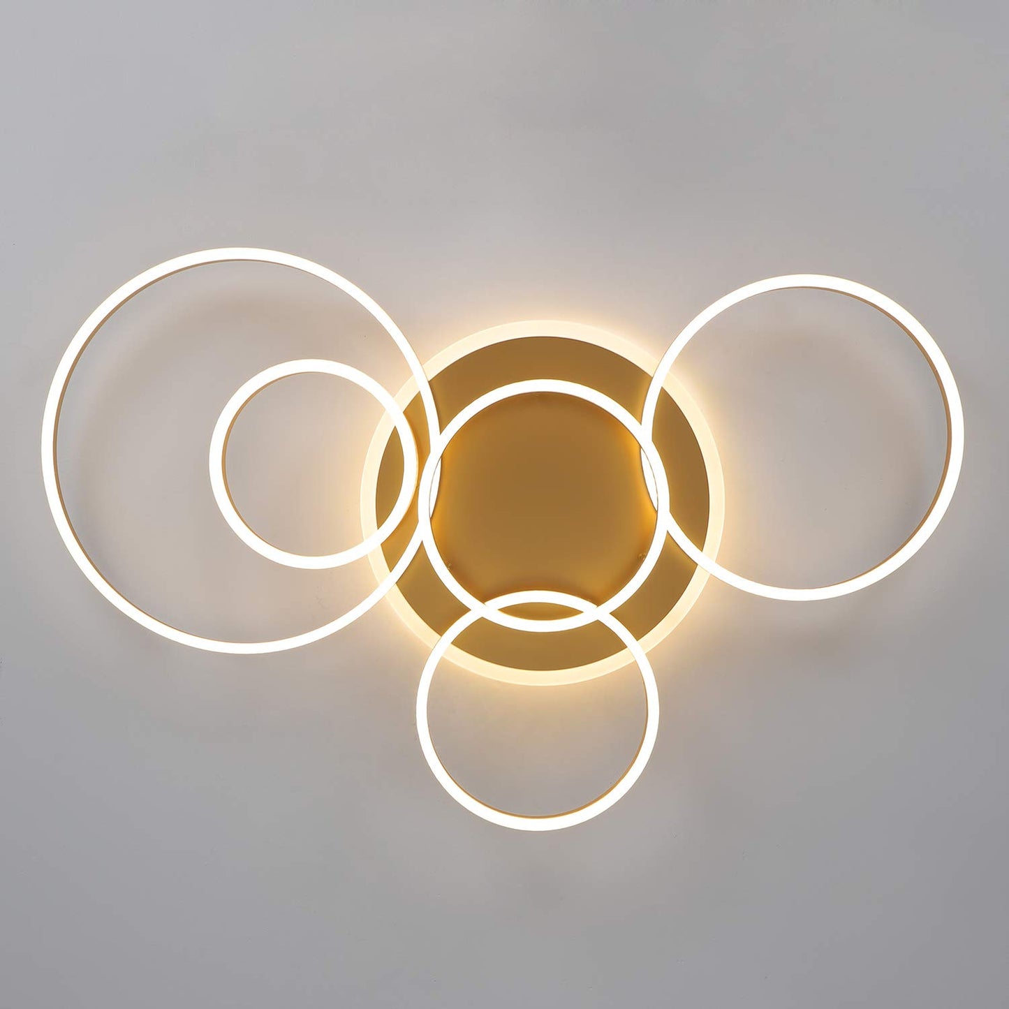 SENFAI LED ceiling light 115 cm ceiling lamp living room 3000K-6000K dimmable round 6 ring ceiling lamp with remote control, modern LED living room lamp with night light memory function kitchen lamp
