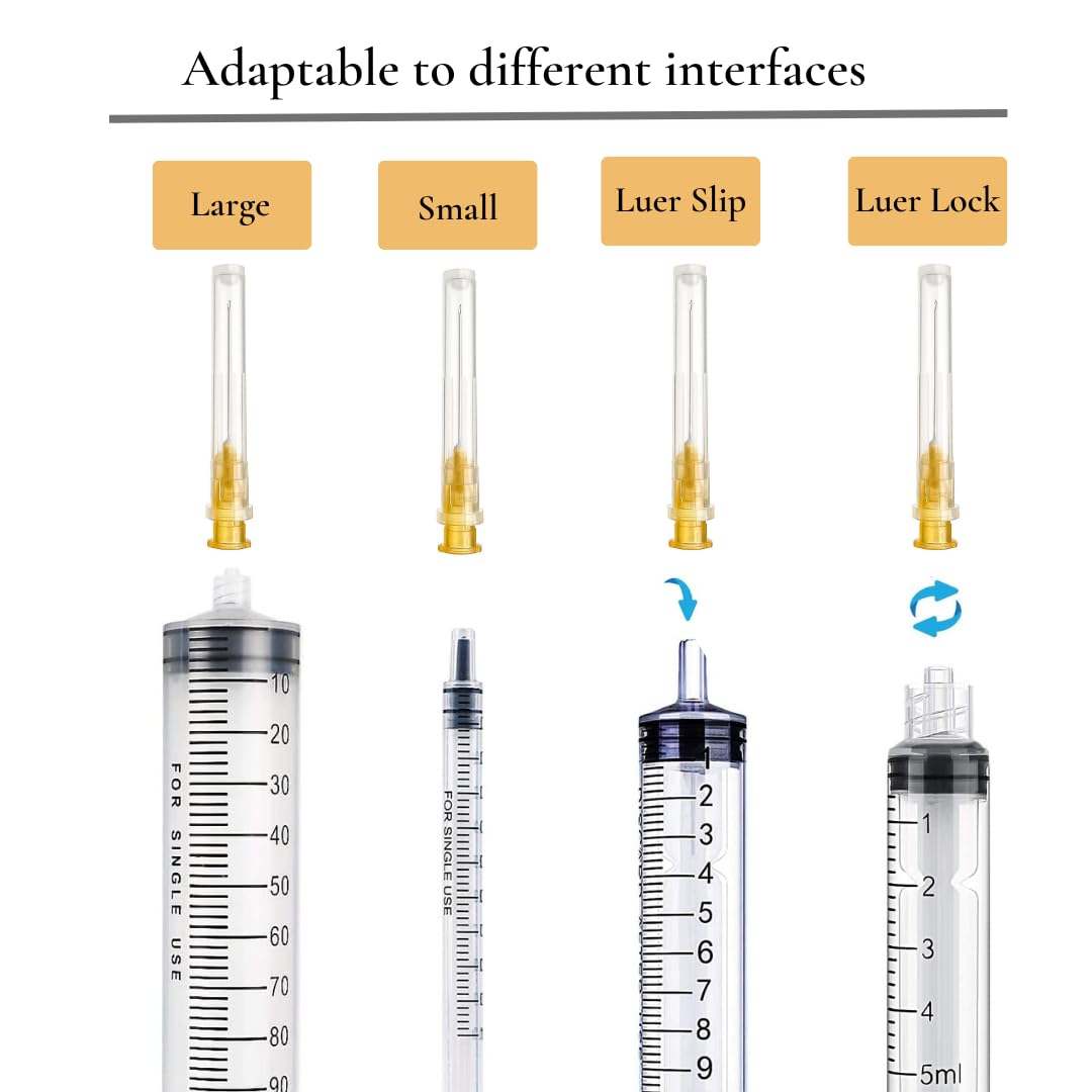 100 pieces of 25G x 5/8" (16mm) stainless steel dispensing tubes, different sizes: 18G/20G/21G/22G/23G/25G/26G/27G/30G, individually packaged, refill tubes for industrial, scientific laboratories, for hobby and home use.