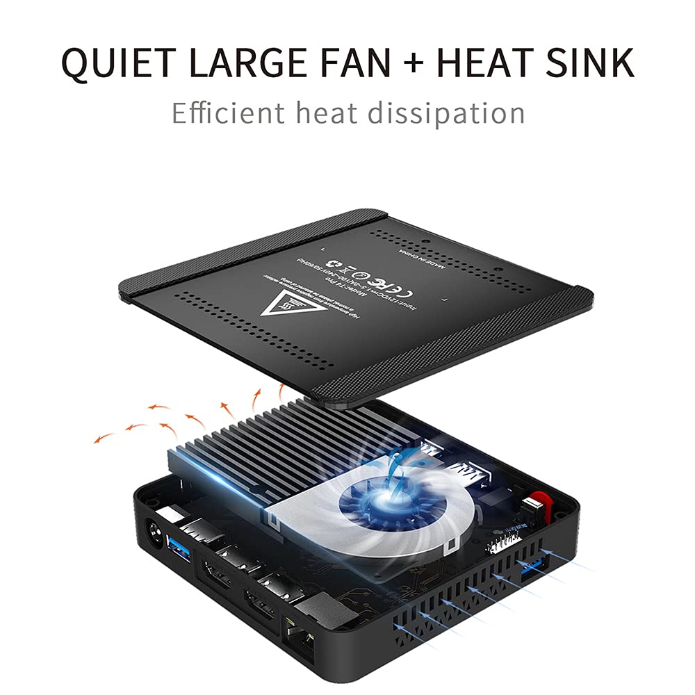 Beelink T4 Pro Mini PC, Mini Desktop Computer 4GB DDR3 64GB eMMC Support 4K HD/BT 4.0/Dual HDMI/2.4G + 5G Dual WiFi.