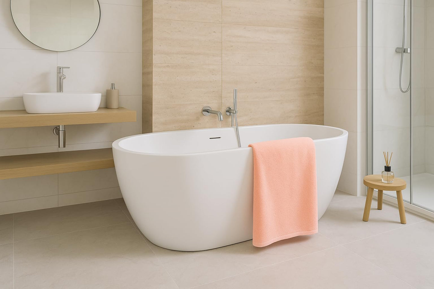 Betz bath towel large XXL size 100 x 200 cm bath towels sauna towel Palermo 100% cotton color Apricot