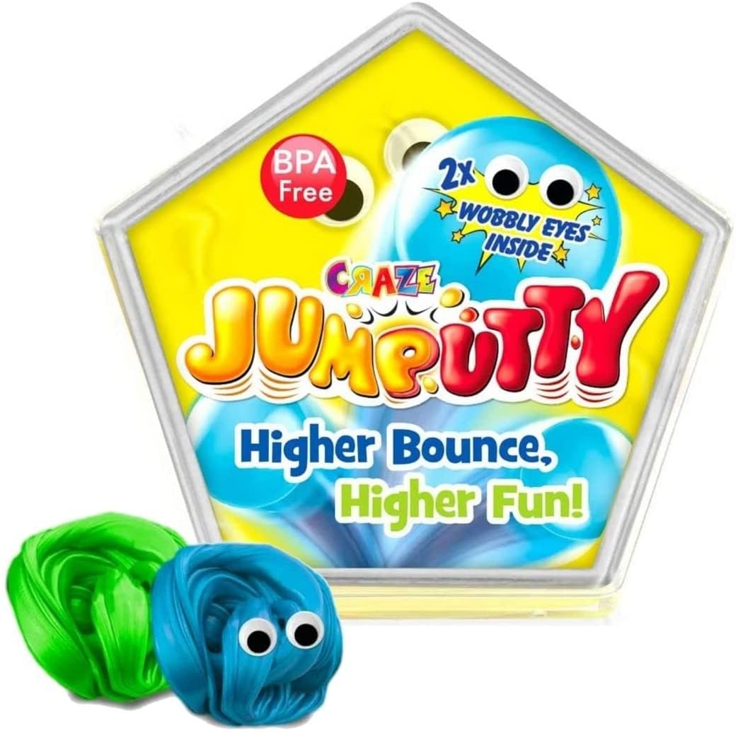 JUMPUTTY Bouncing children's clay Complete counter display with 24 cans, bouncy clay to go, 5 different colors