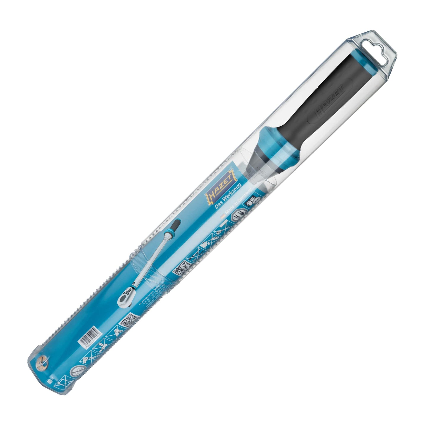 Hazet torque wrench 5121-3CT I Drive: Square 12.5 mm (1/2 inch), Tolerance: 3%, 32 teeth (operating angle 11.25 degrees) I Reversible ratchet for car and bicycle I 421 mm