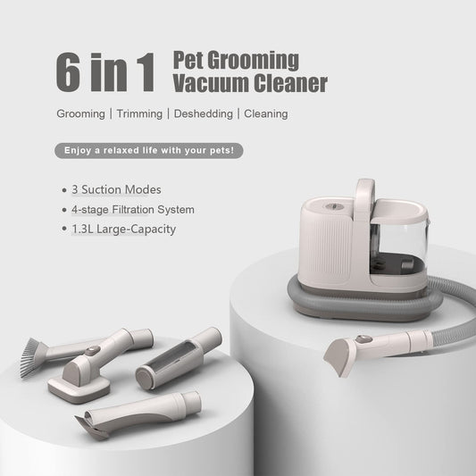 ANOSOSPECIAL Professional Pet Grooming and Vacuum Set - 3 modes cat hair remover, low noise, durable dog trimmer