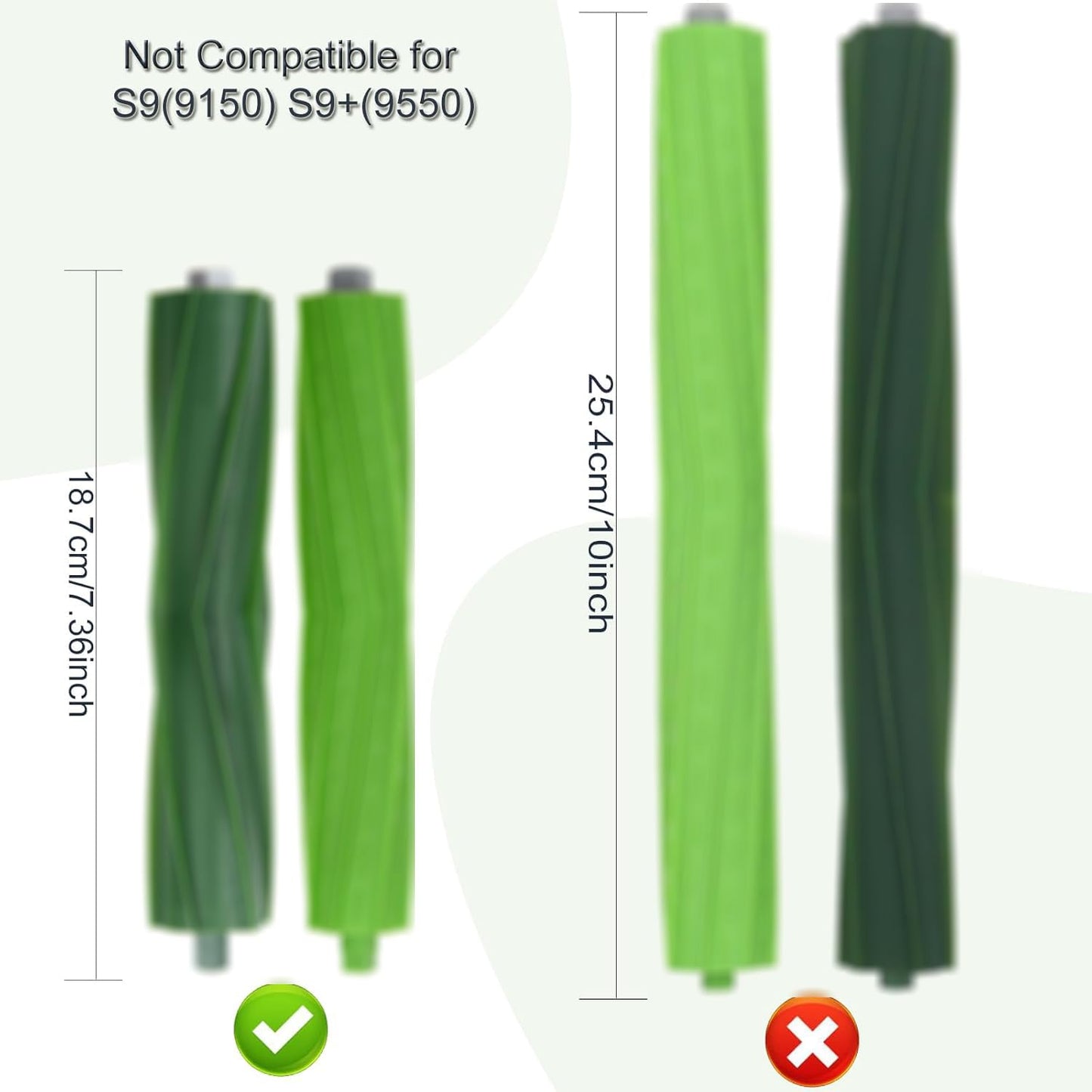 Loveco 2 set rubber brush compatible for iRobot Roomba E series E5 E6 i series i7 i7+ i7 Plus i3 i3+ robotics